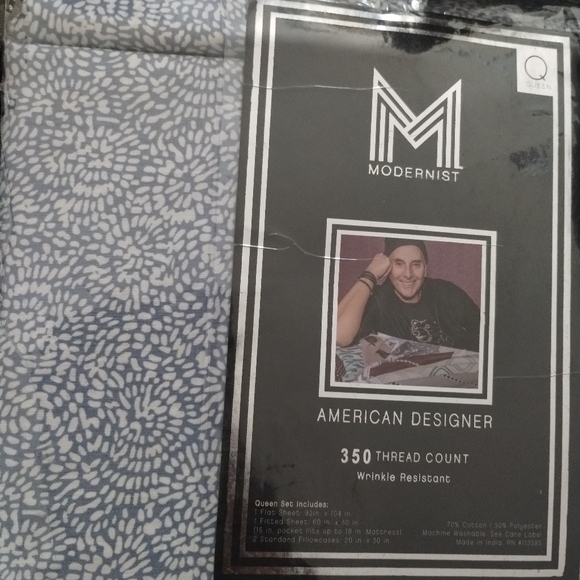 Aq Textiles Modernist Floral 4-Pc Queen Sheet Set - Picture 7 of 9